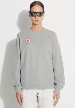 Fjallraven hanorac de bumbac 1960 Logo femei, culoarea gri, melanj imagine