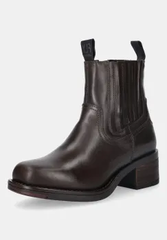 Fly London ghete chelsea de piele RALI513FLY culoarea maro, cu toc drept, P144513007 imagine