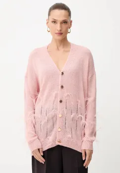 Fracomina cardigan din amestec de lana culoarea roz, FS25WT8006K50501 imagine