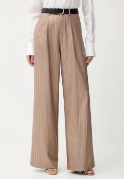 Fracomina pantaloni culoarea bej, lat, high waist, FS25WV3006W479T4 imagine