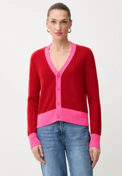 FROM FUTURE cardigan din casmir culoarea rosu, light, WPC00884 imagine