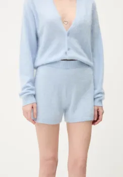 FROM FUTURE pantaloni scurti din casmir femei, neted, high waist, WSH02581 imagine