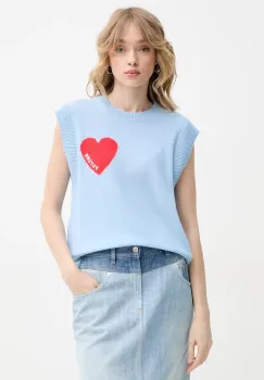 FROM FUTURE vesta de casmir femei, culoarea albastru, light, WPS01303 imagine