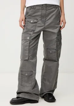 G-Star pantaloni culoarea gri, fason cargo, high waist, D27437-D192 imagine