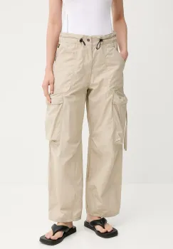 G-Star pantaloni din bumbac culoarea bej, drept, high waist, D26433-C973 imagine