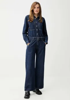 G-Star salopeta jeans culoarea bleumarin, cu guler, D26877.E090 imagine