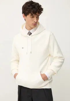 Gant bluza barbati, culoarea gri, cu gluga, neted imagine