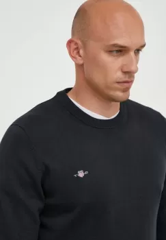 Gant pulover de bumbac culoarea negru, light imagine