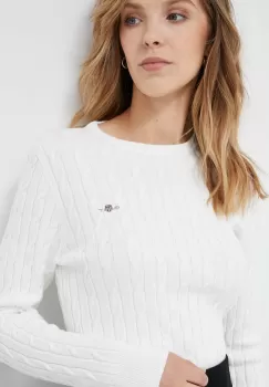 Gant pulover femei, culoarea alb, light imagine