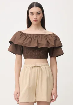 Gaudi bluza cu volane pentru femei, din bumbac imagine