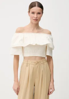 Gaudi bluza cu volane pentru femei, din bumbac imagine