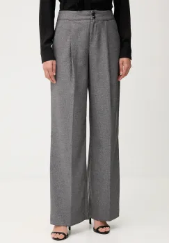 Gaudi pantaloni culoarea gri, lat, high waist, 521FD25006 imagine