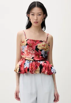 Gestuz bluza cu bretele pentru femei, cu amestec de matase imagine