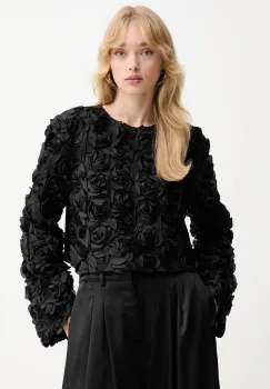 Gestuz bluza culoarea negru, modelator, 10910826 imagine