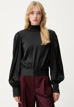 Gestuz bluza culoarea negru, neted, 10910803 imagine