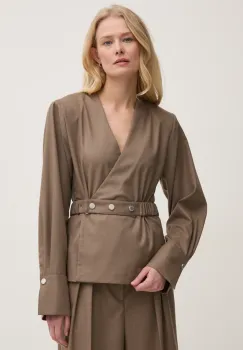 Gestuz bluza femei, culoarea maro, neted, 10909755 imagine