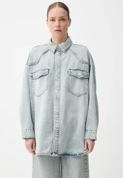 Gestuz camasa din denim cu guler clasic, relaxed, 10910164 imagine