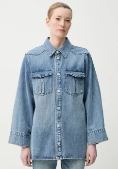 Gestuz camasa jeans femei, cu guler clasic, relaxed, 10909943 imagine