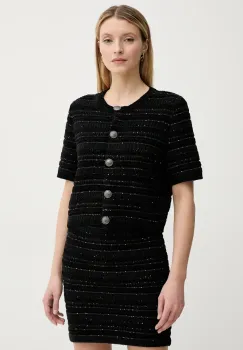 Gestuz cardigan femei, culoarea negru, calduros, 10910043 imagine