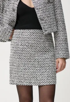 Gestuz fusta din amestec de lana culoarea alb, mini, creion, 10909602 imagine