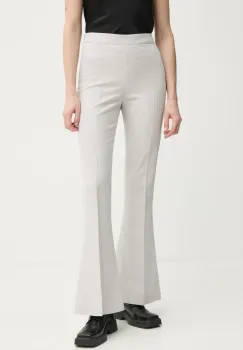 Gestuz pantaloni din lana culoarea gri, evazati, high waist, 10909753 imagine