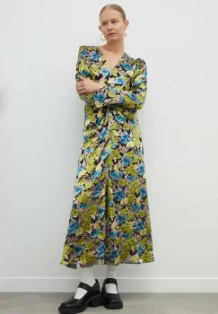 Gestuz rochie din amestec de matase Floria midi, drept imagine