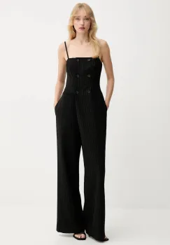 Gestuz salopeta culoarea negru, cold shoulder, 10910726 imagine