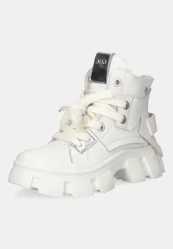 GOE bocanci de piele culoarea bej, cu platforma, SS2N4055 WHITE imagine