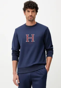 Hackett London bluza culoarea bleumarin, cu imprimeu, HM5800020 imagine