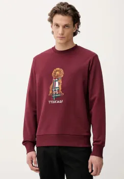 Hackett London hanorac de bumbac culoarea bordo, cu imprimeu, HM5800015 imagine