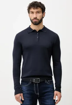 Hackett London pulover de bumbac culoarea bleumarin, light, HM7000095 imagine