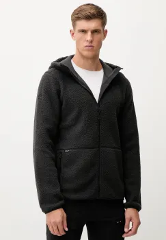 Haglofs hanorac fleece Funas culoarea negru, cu gluga, uni, 607817 imagine