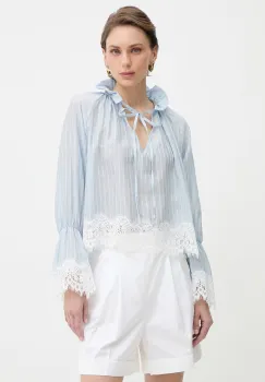 Haveone bluza cu volane femei cu lyocell imagine