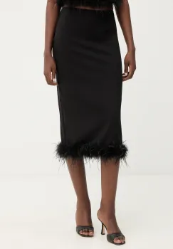 Haveone fusta culoarea negru, midi, drept, GVS-P114 imagine