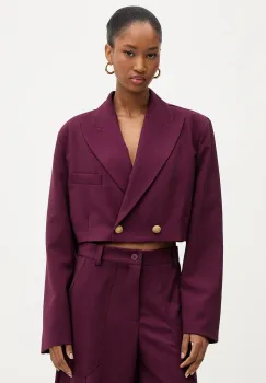 Haveone sacou culoarea bordo, cu doua randuri de nasturi, uni, JSO-P014 imagine