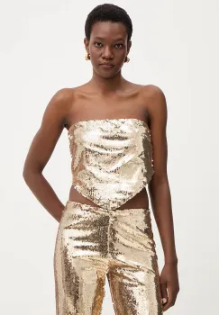 Haveone top culoarea auriu, uni, RGE-P059 imagine