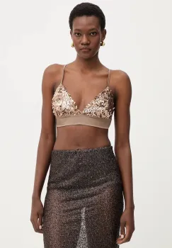 Haveone top culoarea maro, cu imprimeu, RMA-P053 imagine