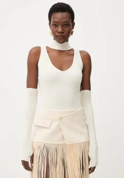 Haveone vesta culoarea bej, light, cu turtleneck, MFP-P162 imagine