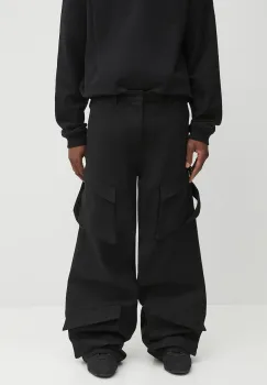 Heliot Emil pantaloni din bumbac barbati, culoarea negru, simpli PREAW25_M_10_160_BLK01_CO imagine