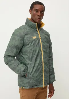 Helly Hansen geaca cu doua fete barbati, culoarea galben, de iarna imagine