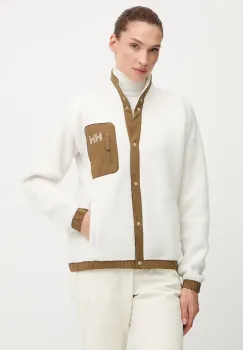 Helly Hansen hanorac fleece IMPERIAL culoarea alb, uni, 63372 imagine