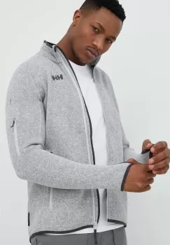 Helly Hansen hanorac Varde 2.0 barbati, culoarea gri, melanj imagine