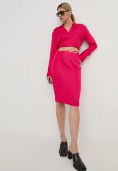 Herskind fusta culoarea violet, mini, drept imagine