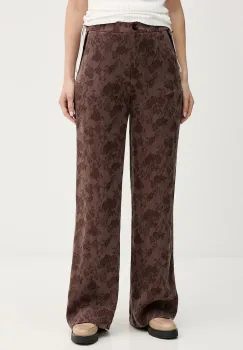 Hoss Intropia pantaloni culoarea maro, drept, high waist, 6542835 imagine