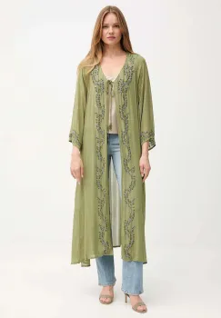 Hoss Intropia sacou culoarea verde, oversize, 5432680 imagine