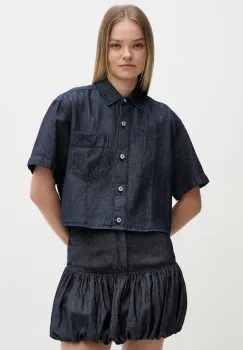 HUGO Blue camasa pentru femei, cu amestec de in Erynn_B imagine