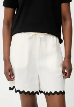 HUGO pantaloni scurti de dama cu amestec de in Haslala-1 imagine