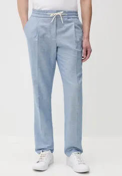 HUGO pantaloni slim fit pentru barbati, cu amestec de in Getlin251F3 imagine