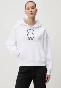 Iceberg hanorac de bumbac femei, culoarea alb, cu gluga, cu imprimeu, E071 6300 imagine