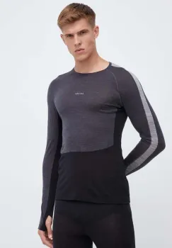 Icebreaker longsleeve functional 125 ZoneKnit culoarea negru imagine